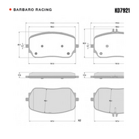 Barbaro Racing KD7921 C-01 17.5mm Front Brake Pads - Mercedes-Benz GLE / GLS,   Mercedes-Maybach GLS