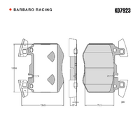 Barbaro Racing KD7923 C-01 17mm Front Brake Pads - Mercedes-Benz GLC