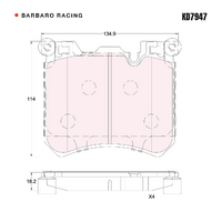 Barbaro Racing KD7947 C-01 18.2mm Front Brake Pads - BMW X5 / X6, Rolls-Royce   Dawn / Wraith