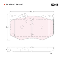 Barbaro Racing KD7949 C-01 15.4mm Front Brake Pads - Mercedes-Benz A-Class