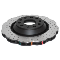 DBA Brake Disc 4000 Cross-drill and Dimple WAVE Disc KP [ VW Golf R32 /Jetta/Tiguan & Skoda 03-> R ]